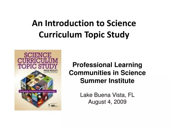 an introduction to science curriculum topic study