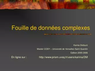 fouille de donn es complexes
