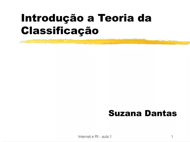 introdu o a teoria da classifica o