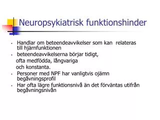 Neuropsykiatrisk funktionshinder