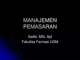 manajemen pemasaran