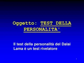 oggetto test della personalita