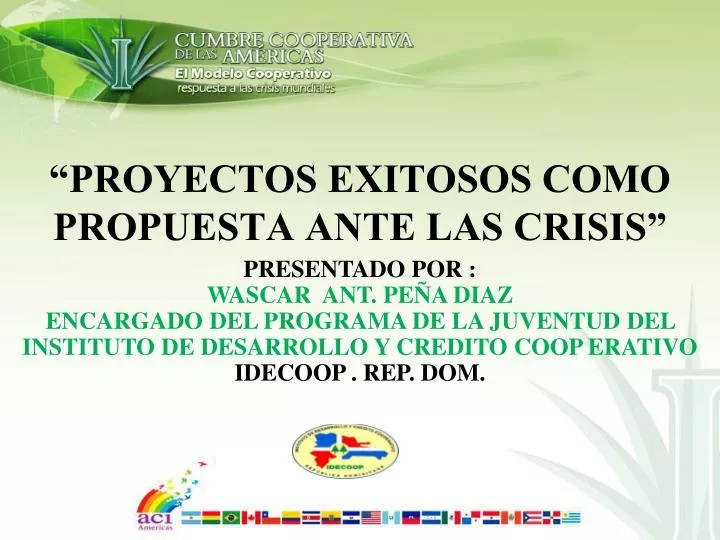 proyectos exitosos como propuesta ante las crisis