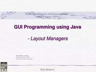 GUI Programming using Java - Layout Managers