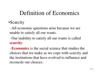 Definition of Economics