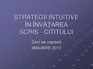 strategii intuitive n nv area scris cititului