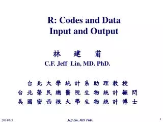 r codes and data input and output