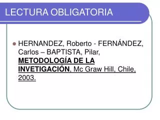 lectura obligatoria