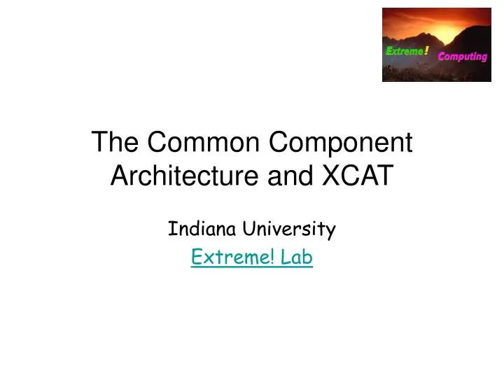 the common component architecture and xcat