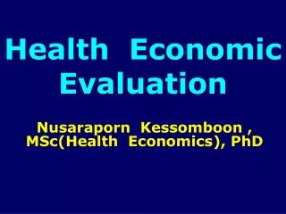 Health Economic Evaluation