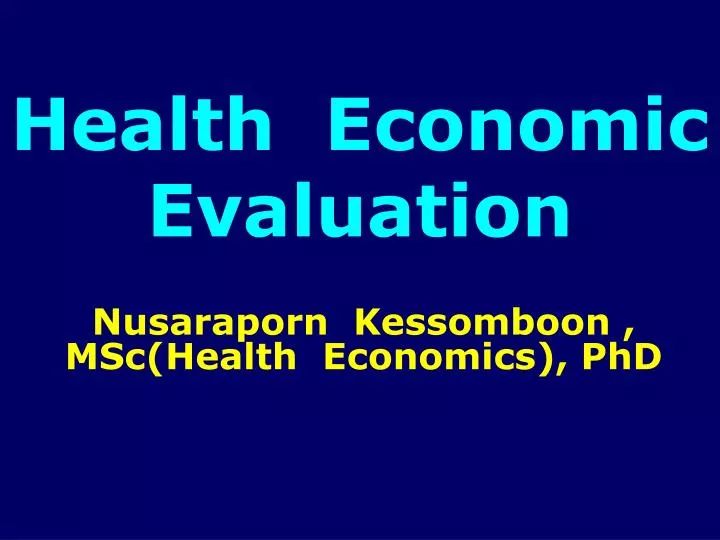 health economic evaluation