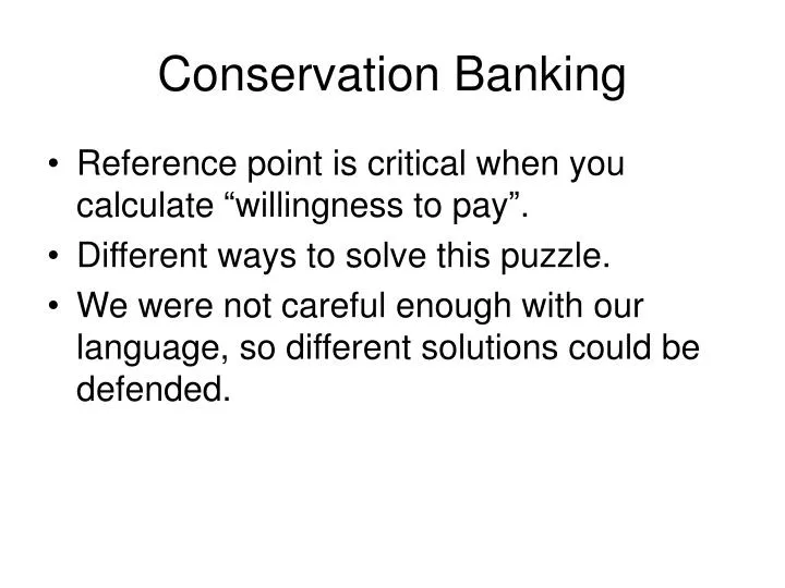 conservation banking