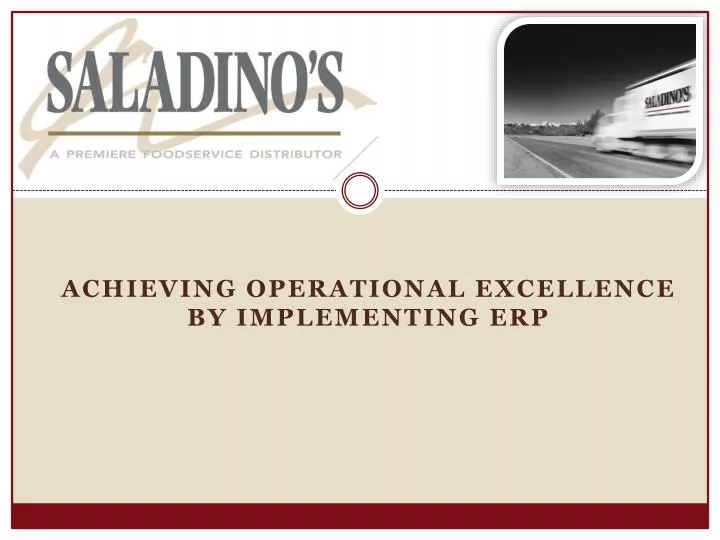 achieving operational excellence by implementing erp