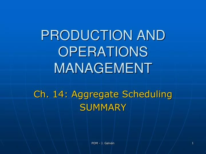 ch 14 aggregate scheduling summary