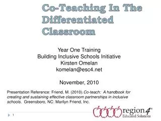 Co-Teaching In The Differentiated Classroom
