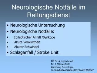 Neurologische Notfälle im Rettungsdienst