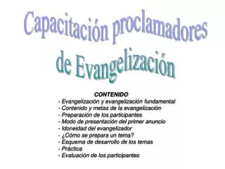 Capacitación proclamadores de Evangelización