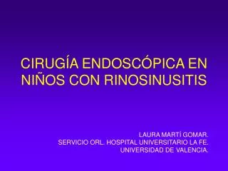 cirug a endosc pica en ni os con rinosinusitis
