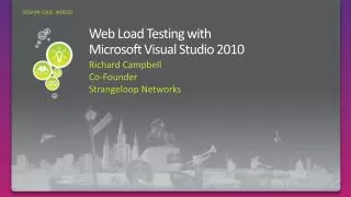 Web Load Testing with Microsoft Visual Studio 2010