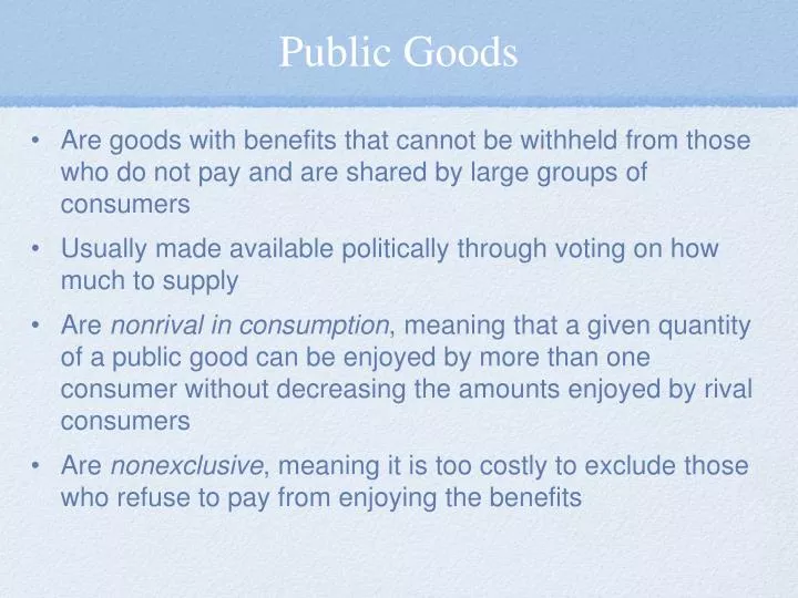 public goods