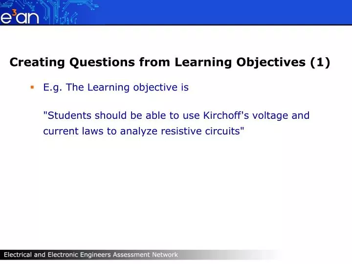 creating questions from learning objectives 1