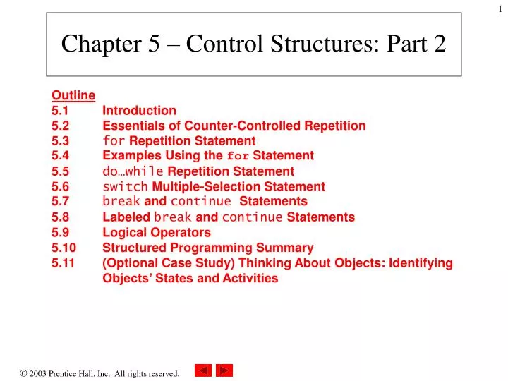 chapter 5 control structures part 2