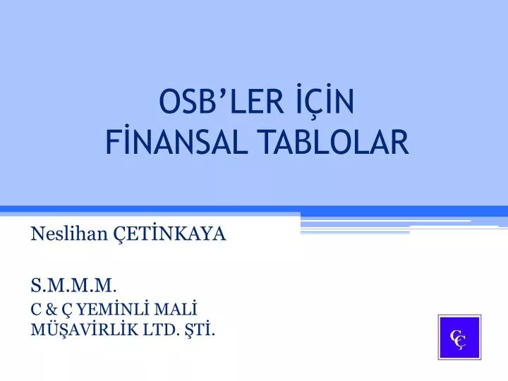 osb ler n f nansal tablolar