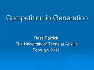 Competition in Generation