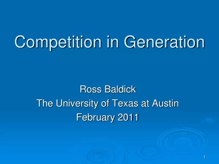 competition in generation