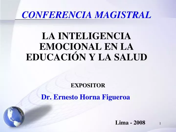 conferencia magistral la inteligencia emocional en la educaci n y la salud