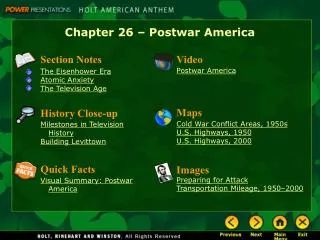 Chapter 26 – Postwar America