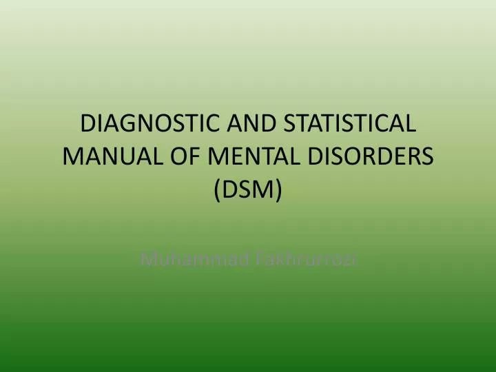 diagnostic and statistical manual of mental disorders dsm