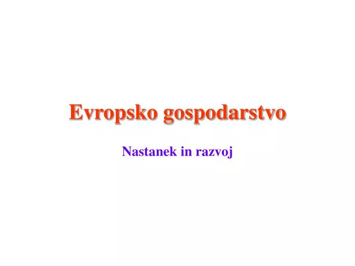 evropsko gospodarstvo