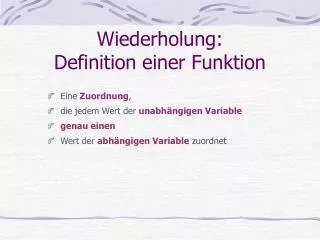 wiederholung definition einer funktion