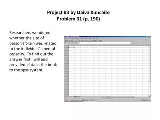 Project #3 by Daiva Kuncaite Problem 31 (p. 190)