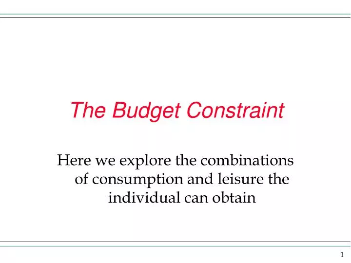 the budget constraint