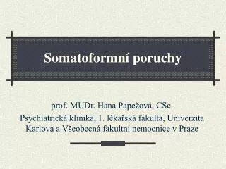 Somatoformní poruchy