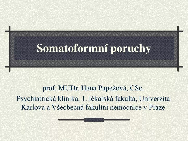 somatoformn poruchy
