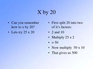 X by 20