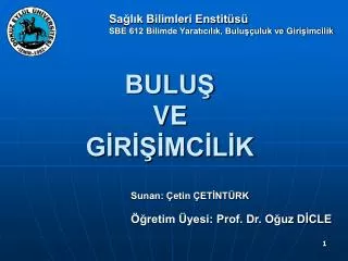 BULUŞ VE GİRİŞİMCİLİK
