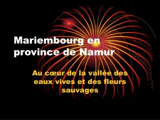 Mariembourg en province de Namur