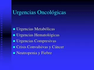 urgencias oncol gicas
