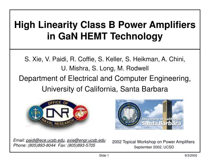 high linearity class b power amplifiers in gan hemt technology