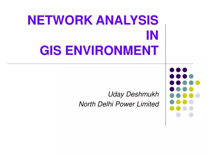 network analysis in gis environment