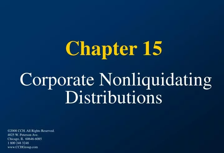 chapter 15 corporate nonliquidating distributions