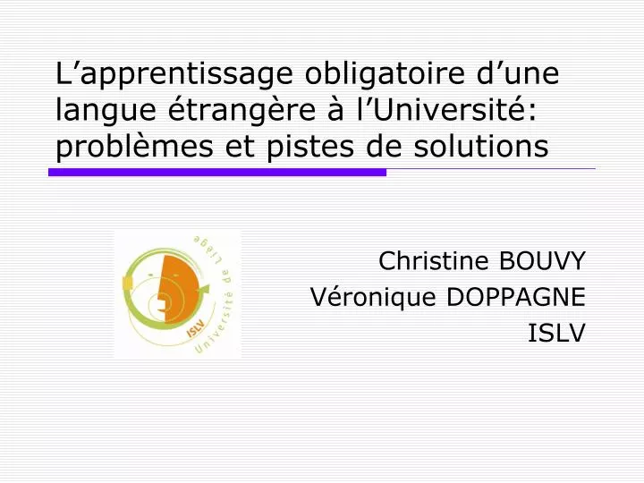 l apprentissage obligatoire d une langue trang re l universit probl mes et pistes de solutions