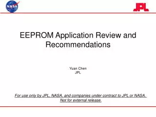 EEPROM Application Review and Recommendations