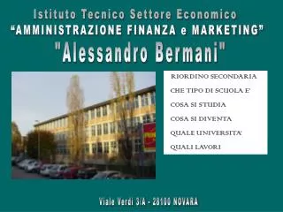 Istituto Tecnico Settore Economico “AMMINISTRAZIONE FINANZA e MARKETING”