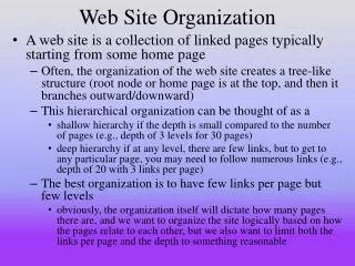 Web Site Organization