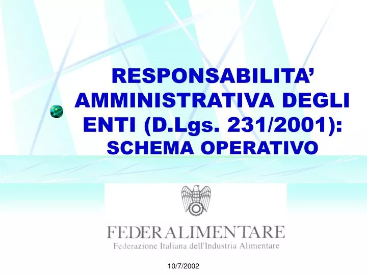 responsabilita amministrativa degli enti d lgs 231 2001 schema operativo